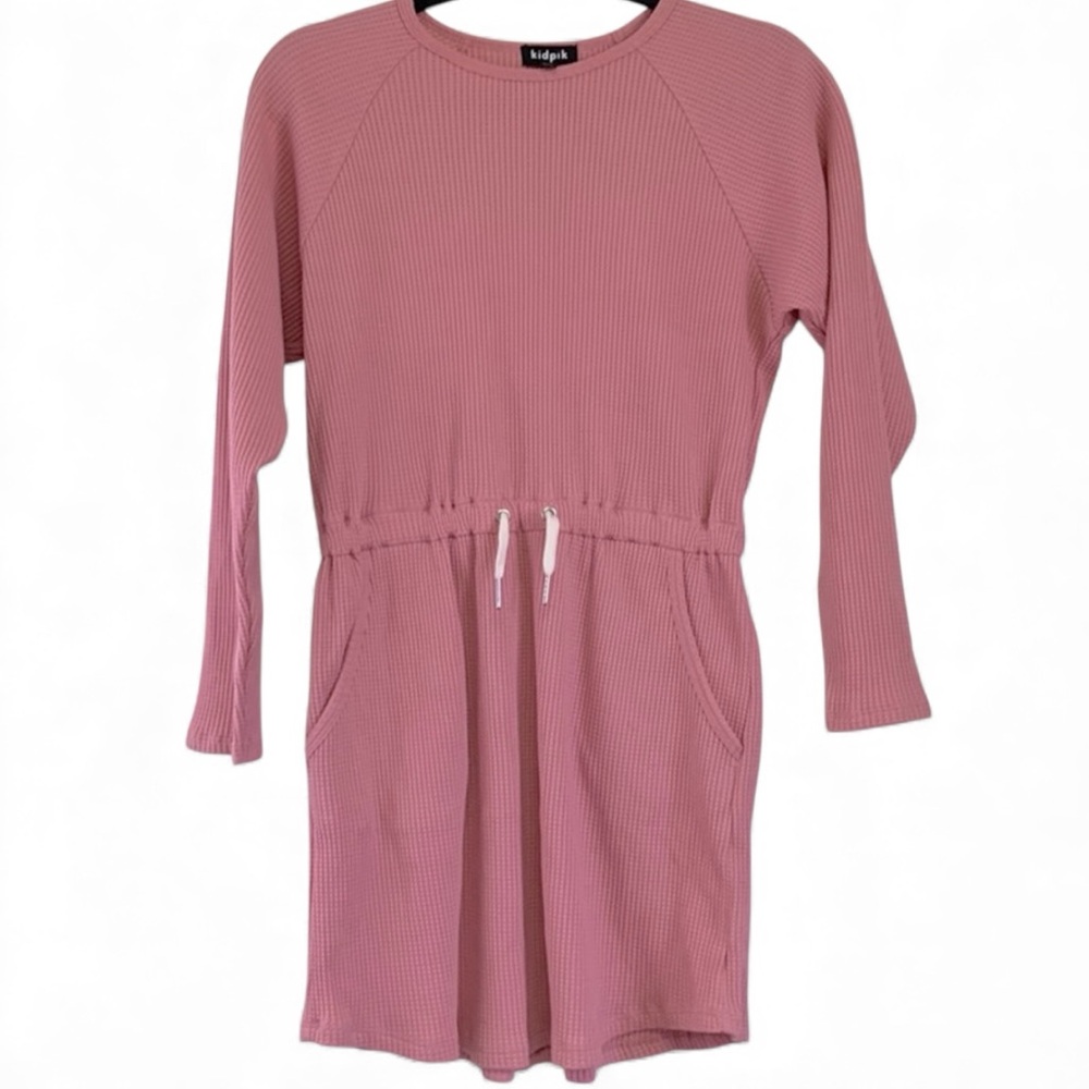 Kidpik Thermal Knit Drop-Waist Dress – Size L (12)
